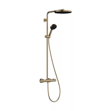 Hansgrohe Pulsify S Puro zuhanyrendszer 260 Ecostat Fine termosztáttal és 3jet kézizuhannyal szálcsiszolt bronz 24236140