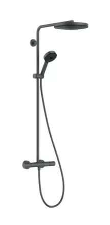 Hansgrohe Pulsify S Puro zuhanyrendszer 260 Ecostat Fine termosztáttal és 3jet kézizuhannyal szálcsiszolt fekete króm 24236340