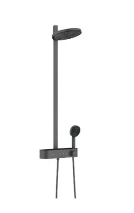 Hansgrohe Pulsify S Showerpipe 260 zuhanyrendszer termosztáttal szálcsiszolt fekete króm 24240340