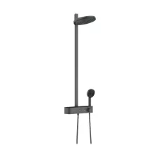 Hansgrohe Pulsify S Showerpipe 260 EcoSmart zuhanyrendszer termosztáttal szálcsiszolt fekete króm 24241340