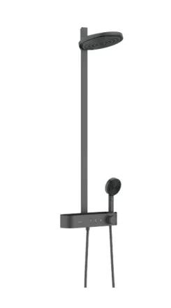 Hansgrohe Pulsify S Showerpipe 260 EcoSmart zuhanyrendszer termosztáttal szálcsiszolt fekete króm 24241340