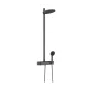 Hansgrohe Pulsify S Showerpipe 260 EcoSmart zuhanyrendszer termosztáttal szálcsiszolt fekete króm 24241340