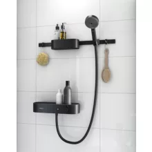   Hansgrohe WallStoris Szett termosztátos zuahnycsaptelep 3 funkciós kézizuhany EcoSmart, matt fekete 24250670