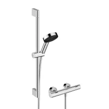   Hansgrohe Pulsify Select S Termosztátos zuhanycsaptelep 65cm-es zuhanyrúd, 3jet EcoSmart kézizuhannyal, króm 24262000