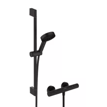   Hansgrohe Pulsify Select S Termosztátos zuhanycsaptelep 65cm-es zuhanyrúd, 3jet EcoSmart kézizuhannyal, matt fekete 24262670