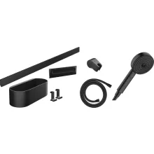   Hansgrohe WallStoris Szett kézizuhany 105, 3 jet EcoSmart Activation, zuhanyrúd matt fekete 24291670