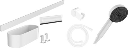 Hansgrohe WallStoris Szett kézizuhany 105, 3 jet EcoSmart Activation, zuhanyrúd matt fehér 24291700