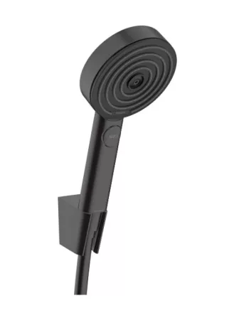 Hansgrohe Pulsify Select S kézizuhany 3 vízsugárral és EcoSmart technológiával, matt fekete színben.