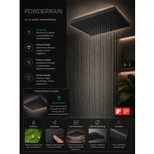 Hansgrohe Pulsify E fejzuhany 26x26 cm, 1jet EcoSmart+ technológiával, matt fekete kivitelben.