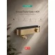 Hansgrohe ShowerTablet Select 400 termosztátos kádcsaptelep elegáns szálcsiszolt bronz felülettel és tárolópolccal.