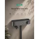 Hansgrohe ShowerTablet Select 400 termosztátos kádcsaptelep szálcsiszolt fekete króm felülettel és praktikus tárolópolccal.
