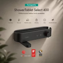 Hansgrohe ShowerTablet Select 400 kádtermosztát, falsíkon kívüli szereléshez, matt fekete kivitelben