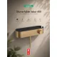 Hansgrohe ShowerTablet Select 400 zuhanytermosztát praktikus tárolófelülettel és szálcsiszolt bronz felülettel.