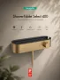 Hansgrohe ShowerTablet Select 400 zuhanytermosztát praktikus tárolófelülettel és szálcsiszolt bronz felülettel.