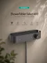 Hansgrohe ShowerTablet Select 400 zuhanytermosztát praktikus tárolófelülettel és szálcsiszolt fekete króm felülettel.