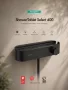 Hansgrohe ShowerTablet Select 400 zuhanytermosztát praktikus tárolófelülettel és matt fekete felülettel.