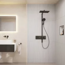   Hansgrohe Raindance Alive Q zuhanyrendszer ShowerSelect Comfort E termosztáttal, matt fekete 24590670