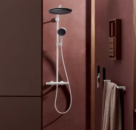 Hansgrohe Raindance Alive S Puro 1 funkciós zuhanyrendszer 300 Ecostat Element termosztáttal, matt fehér 24592700