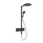Hansgrohe Raindance Alive S zuhanyrendszer 300 ShowerSelect Comfort E termosztáttal EcoSmart, szálcsiszolt fekete/króm 24596340