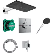 Hansgrohe Raindance Alive Q zuhanyrendszer króm felülettel és ShowerSelect Comfort E termosztáttal.