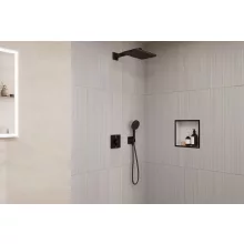 Hansgrohe Raindance Alive Q prémium zuhanyrendszer matt fekete felülettel és ShowerSelect Comfort E termosztáttal.