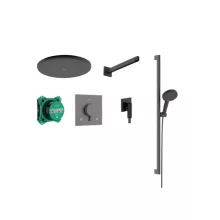 Hansgrohe Raindance Alive S 300 beépíthető zuhanyrendszer Ecostat Comfort E termosztáttal szálcsiszolt fekete króm 24622340