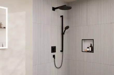 Hansgrohe Raindance Alive S 300 beépíthető zuhanyrendszer Ecostat Comfort E termosztáttal matt fekete 24622670