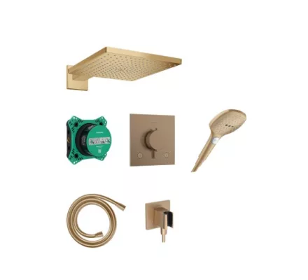 Hansgrohe Raindance Design E 300 zuhanyrendszer Ecostat Comfort E termosztáttal szálcsiszolt bronz 24623140