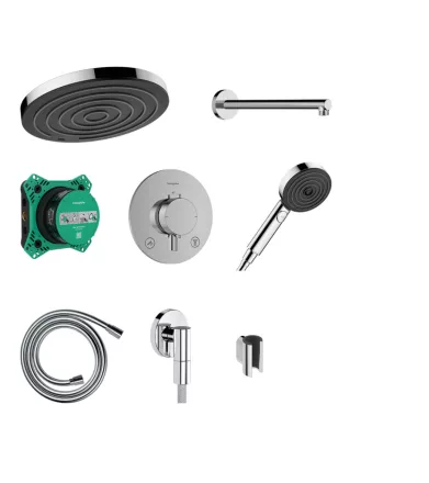 Hansgrohe Pulsify S 260 Design termosztátos zuhanyrendszer iBox Universal 2 alaptesttel króm 24624000