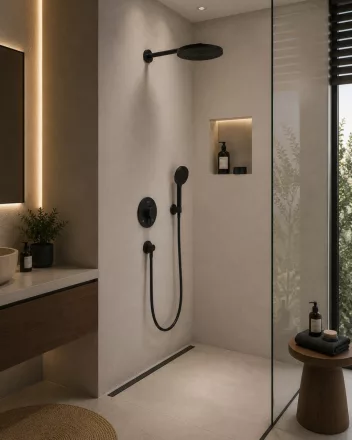Hansgrohe Pulsify S 260 Design termosztátos zuhanyrendszer iBox Universal 2 alaptesttel matt fekete 24624670