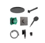 Hansgrohe Raindance Alive S zuhanyrendszer szett ShowerSelect Comfort E termosztáttal szálcsiszolt fekete króm 24630340