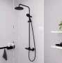 Hansgrohe Vernis Blend 200 zuhanyrendszer 1 jet, termosztátos csapteleppel, Ecosmart, matt fekete 26089670