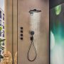 Hansgrohe Raindance E 300 szögletes fejzuhany zuhanykarral EcoSmart, matt fekete 26239670