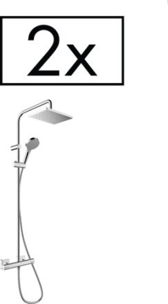 Hansgrohe Vernis Shape Zuhanyrendszer 230, 1 jet, zuhanytermosztáttal, projekt csomag (2 db) króm 26287000