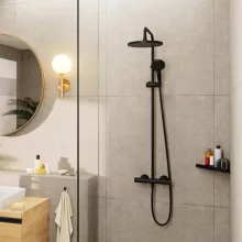   Hansgrohe Vernis Blend Showerpipe 240 matt fekete zuhanyrendszer termosztátos csapteleppel 26426670