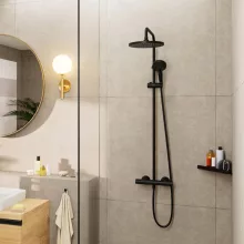   Hansgrohe Vernis Blend Showerpipe EcoSmart 240 zuhanyrendszer víztakarékos termosztátos csapteleppel matt fekete 26428670