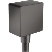   Hansgrohe FixFit csőcsatlakozás szálcsiszolt fekete/króm Square visszafolyásgátlóval 26455340