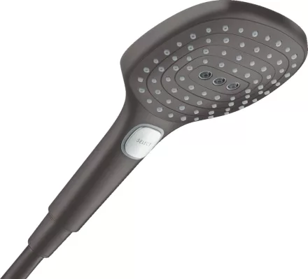 Hansgrohe Raindance Select E 120 3jet kézizuhany szálcsiszolt fekete króm kivitelben