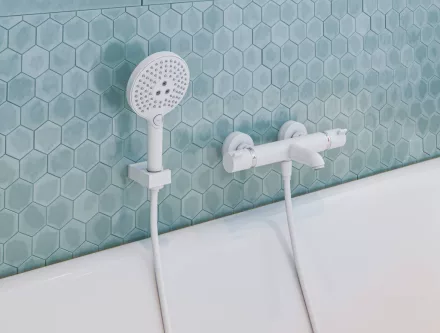 Hansgrohe Raindance Select S 120 3jet kézizuhany Ecosmart matt fehér kivitelben