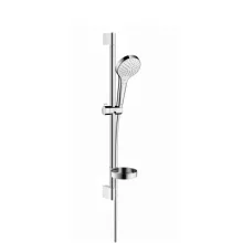   Hansgrohe Croma Select S zuhanyszett 65 cm-es zuhanyrúddal+szappantartóval, króm/fehér 26566400