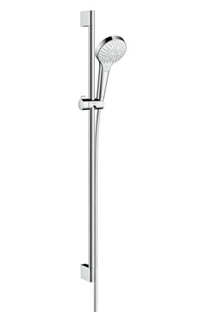 Hansgrohe Croma Select S zuhanyszett Multi 90 cm-es zuhanyrúddal, króm/fehér 26570400
