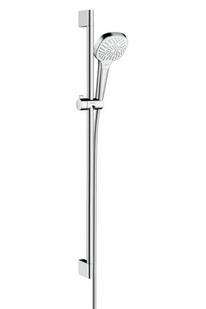 Hansgrohe Croma Select E zuhanyszett Multi 90 cm-es zuhanyrúddal, EcoSmart, króm/fehér 26591400