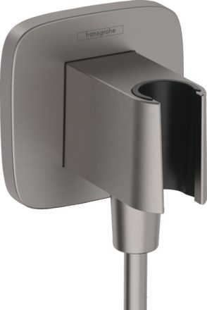 Hansgrohe FixFit Q zuhanytartó fali csatlakozóval, szálcsiszolt fekete króm 26887340