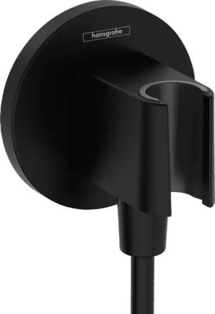 Hansgrohe FixFit Porter S zuhanytartó fali csatlakozóval, matt fekete 26888670