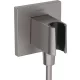 Hansgrohe FixFit E zuhanytartó fali csatlakozóval, szálcsiszolt fekete króm 26889340