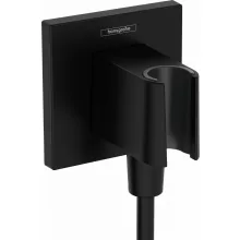   Hansgrohe FixFit E zuhanytartó fali csatlakozóval, matt fekete 26889670
