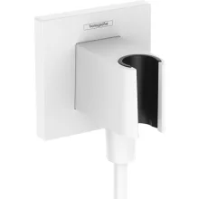   Hansgrohe FixFit E zuhanytartó fali csatlakozóval, matt fehér 26889700