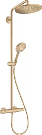 Hansgrohe Croma Select S zuhanyrendszer, termosztátos, kézizuhannyal, EcoSmart, szálcsiszolt bronz 26891140