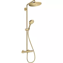   Hansgrohe Croma Select S zuhanyrendszer, termosztátos, kézizuhannyal, EcoSmart, polírozott arany 26891990