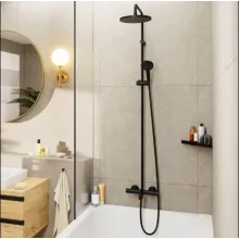  Hansgrohe Vernis Blend Showerpipe 240 zuhanyrendszer termosztátos kádcsapteleppel, matt fekete 26899670